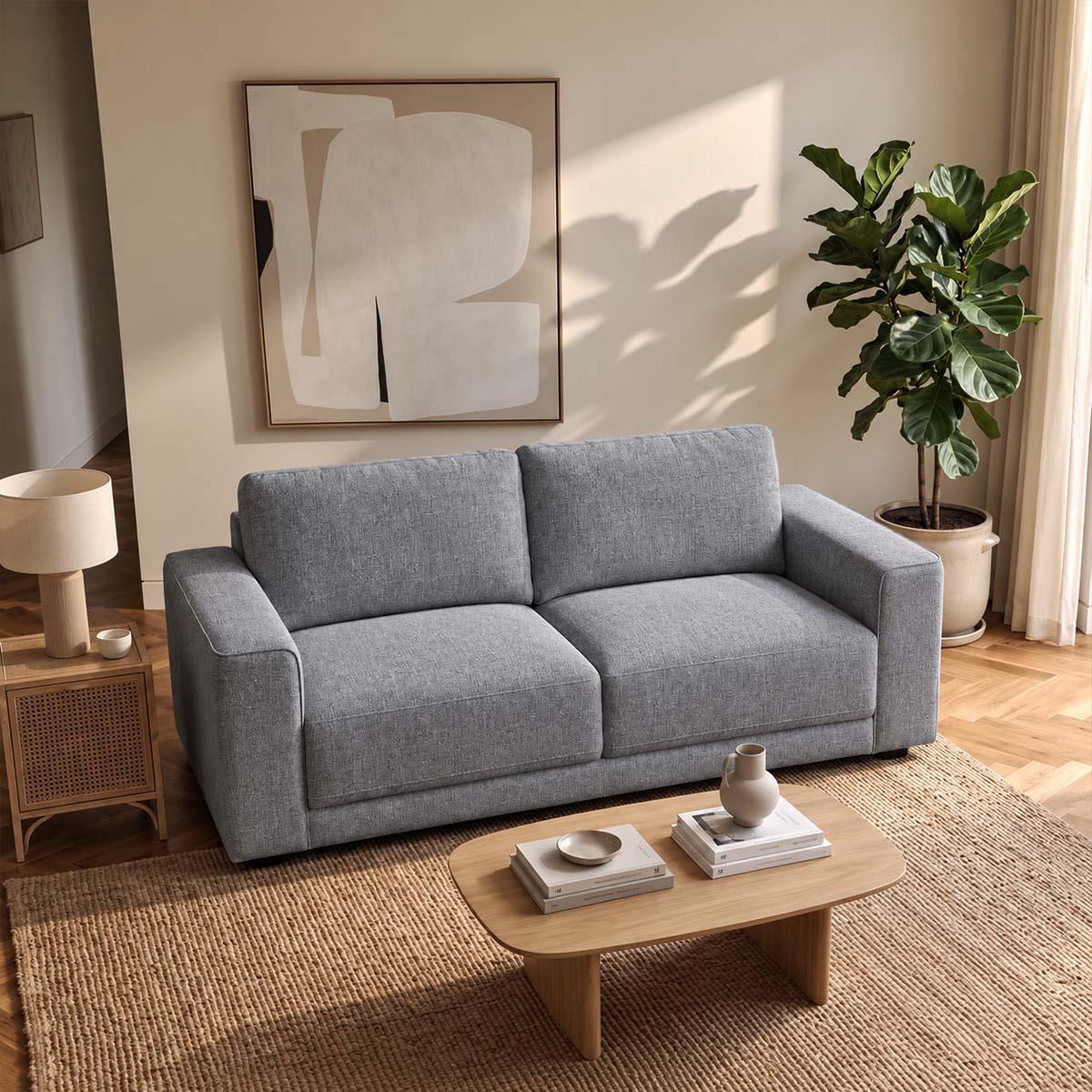 Melrose Woven Fabric 3 + 2 Seater Sofa Suite Beige or Grey