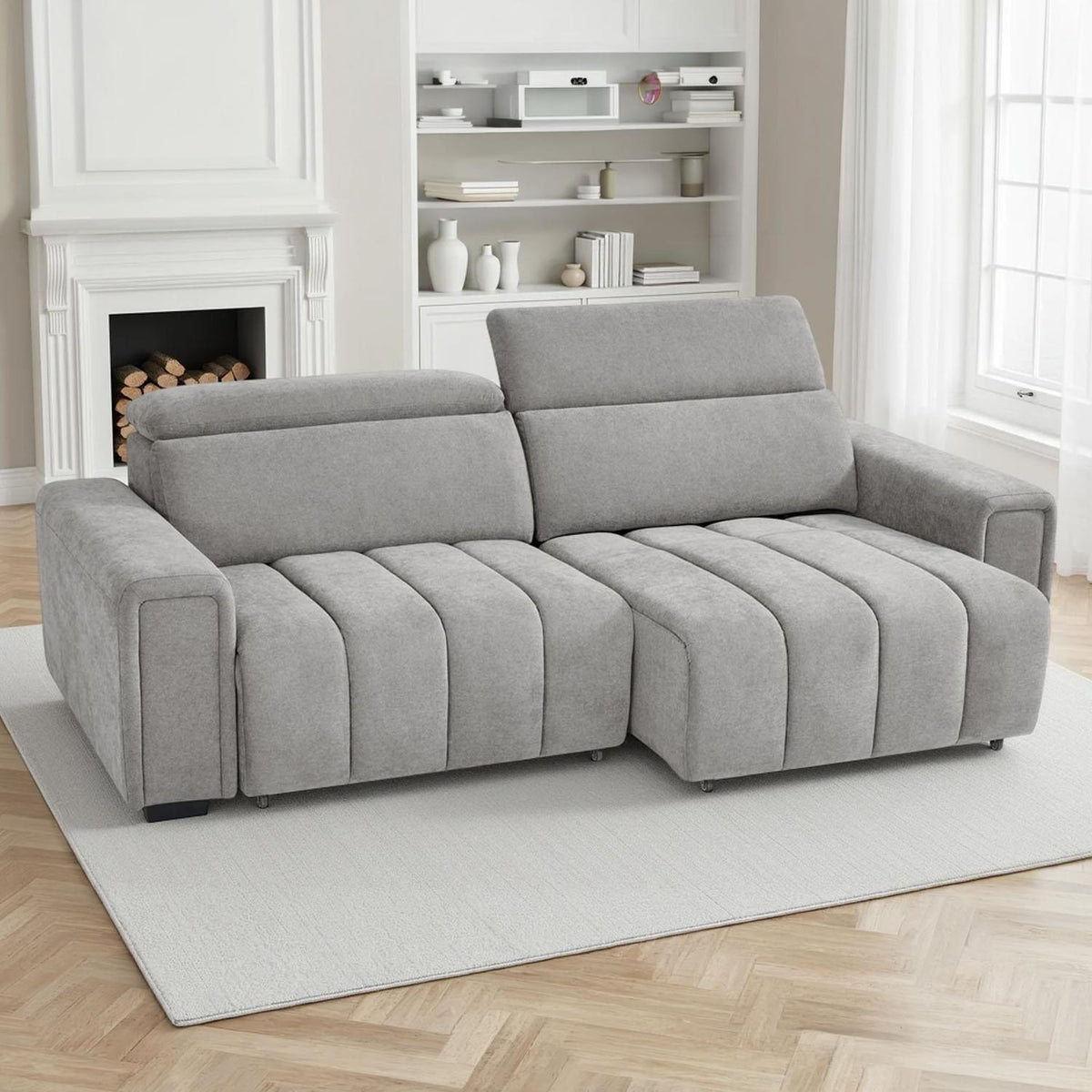 Millie 3 Seater Electric Sliding Sofa Adjustable Headrests 3 Colours