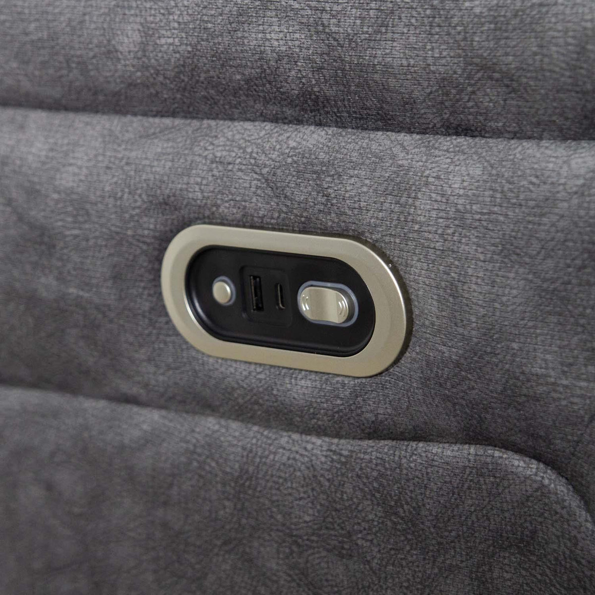 Anna Grey Fabric 5 Seater Electric Recliner Corner Sofa USB