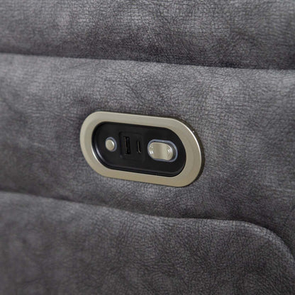 Anna Grey Fabric 5 Seater Electric Recliner Corner Sofa USB