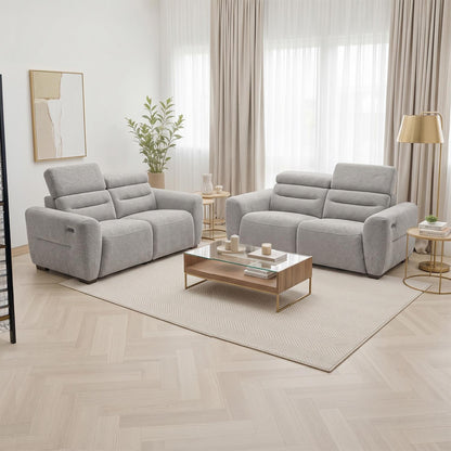 Thornton 3 + 2 Electric Recliner Sofa Suite Boucle Beige or Grey