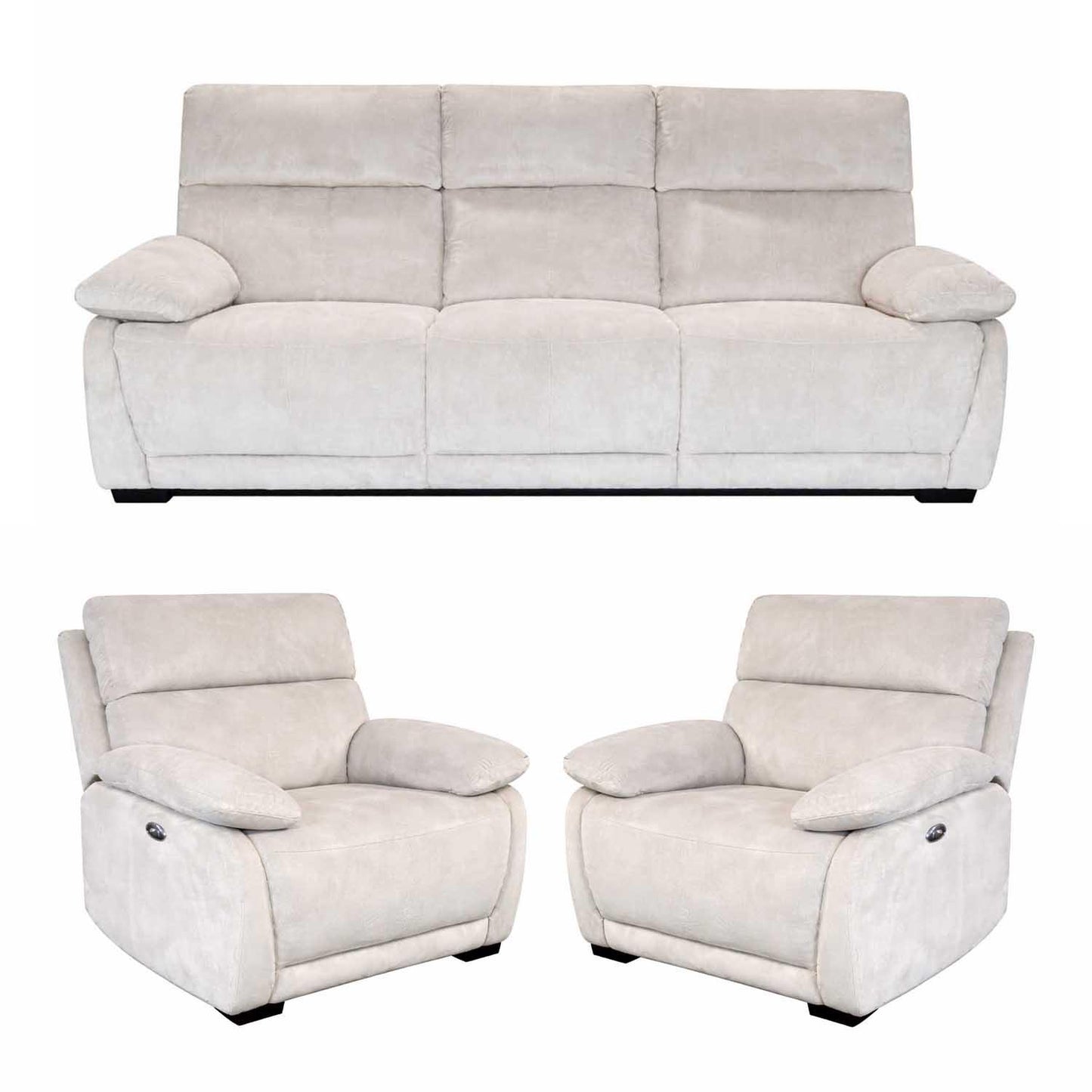 Piccadilly Electric Recliner Sofa Fabric USB 3 + 1 + 1