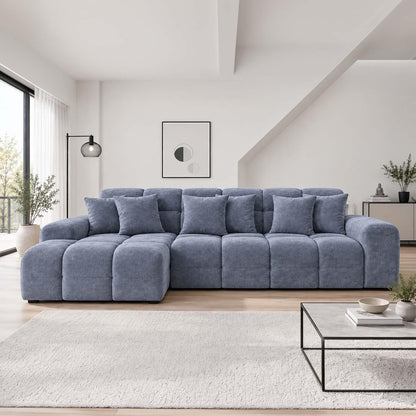 Jenson Plush Velvet Corner Sofa Left Right Hand Facing with Chaise