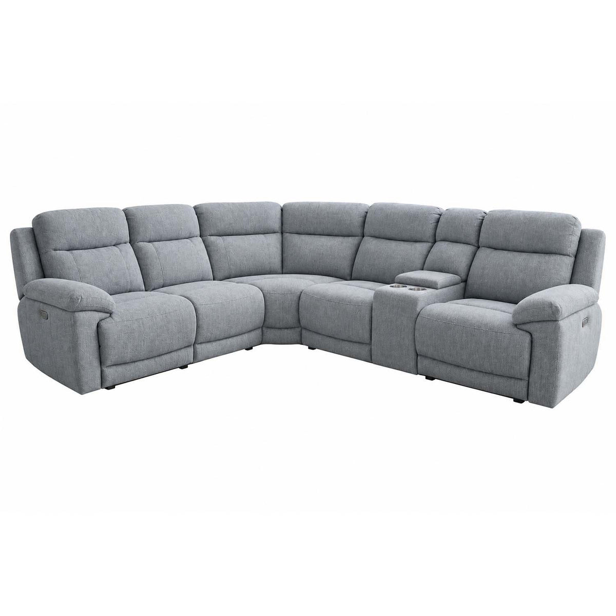 Orson 5 Seater Electric Recliner Corner Sofa Console Beige or Grey