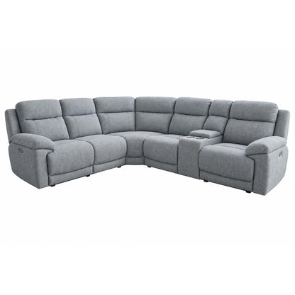 Orson 5 Seater Electric Recliner Corner Sofa Console Beige or Grey