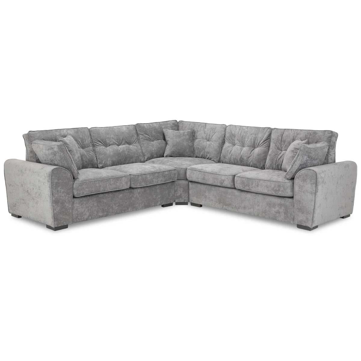 Montford Grey Fabric 5 Seater L Shaped Corner Sofa