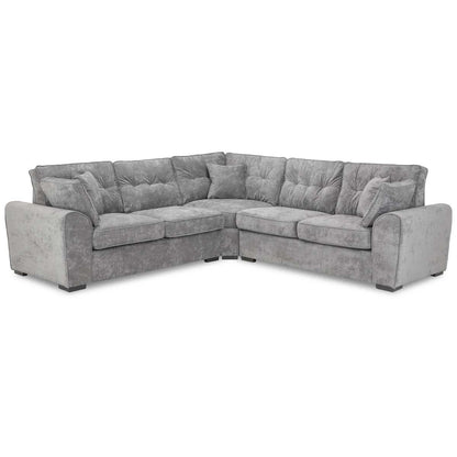 Montford Grey Fabric 5 Seater L Shaped Corner Sofa