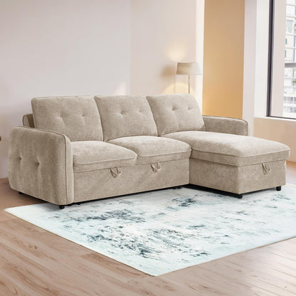 Seattle L Shaped 4 Seater Fabric Corner Sofa Bed