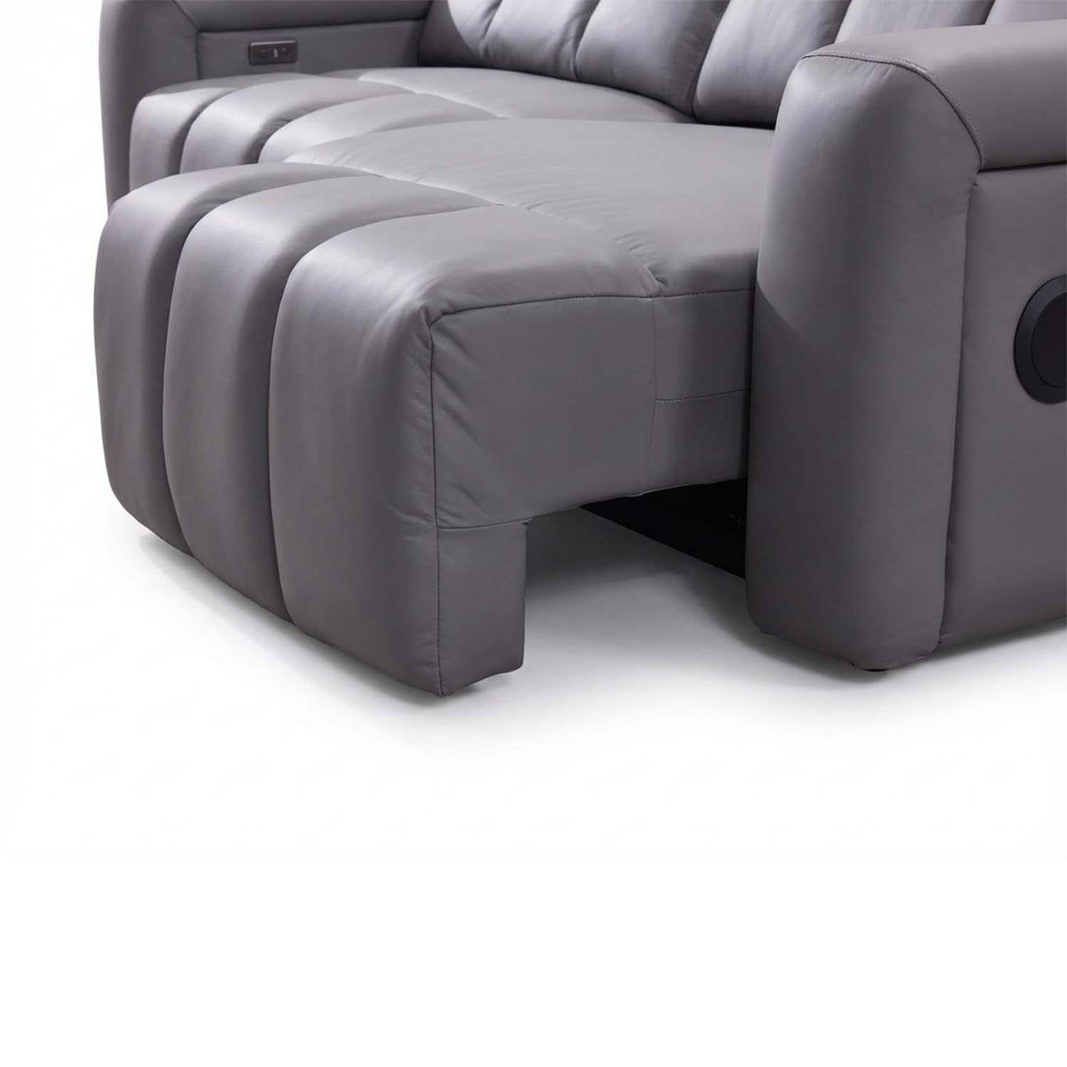 Delilah Electric Reclining Grey 3 Seater Sofa With Soundbar
