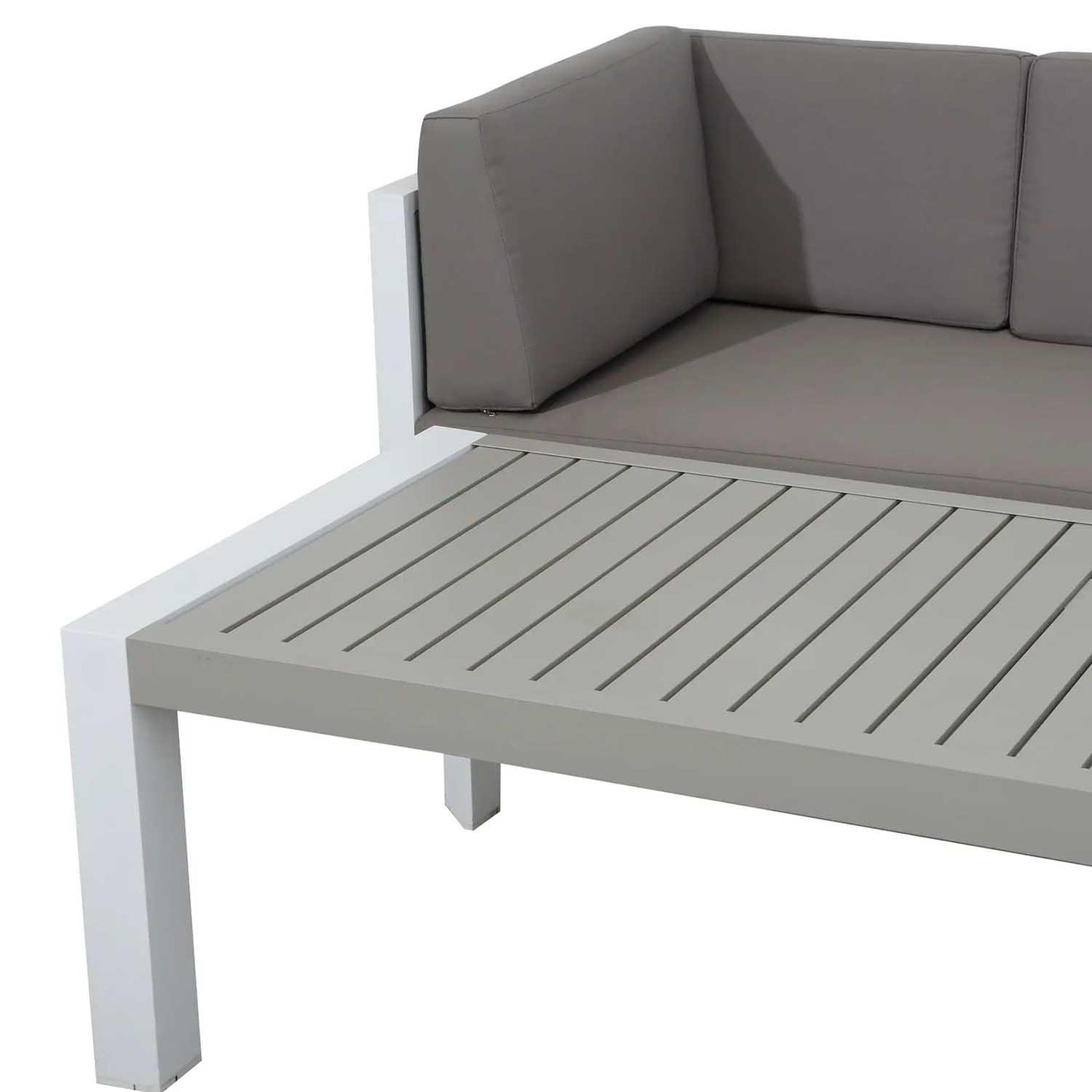 Aluminium Garden Corner Sofa Set 6 Seater with Coffee Table