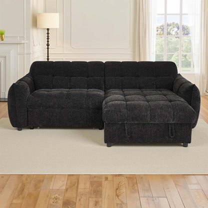 Fenton Universal Corner Sofa Bed with Storage Chaise Chenille Fabric