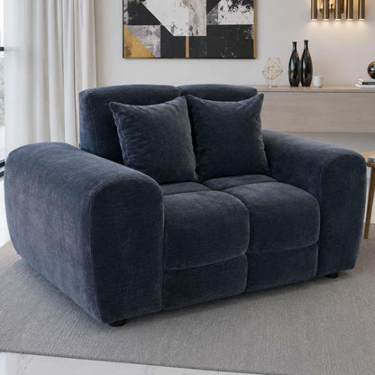 Jenson Plush Velvet Armchair with Deep Seat & Thick Boxed Arms