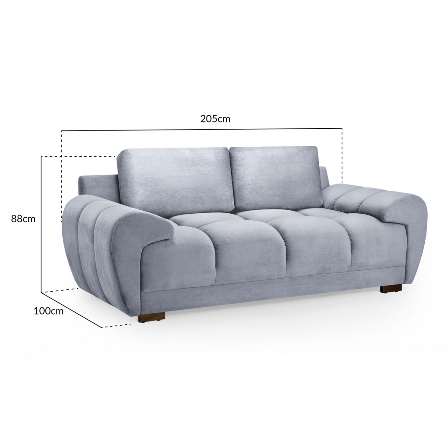 Zura Plush Velvet Large 3 + 2 Sofa Suite | Cream, Grey or Mocha