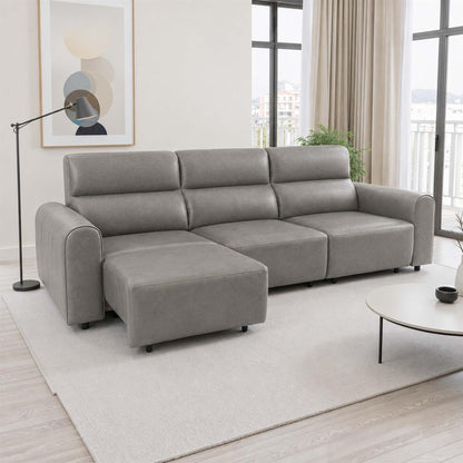 Corby 3 Seater Electric Recliner Sofa Leather Look High Back Design