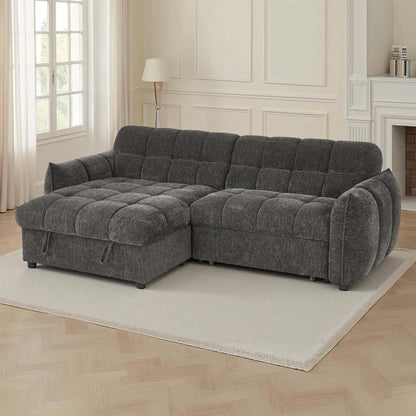 Fenton Universal Corner Sofa Bed with Storage Chaise Chenille Fabric