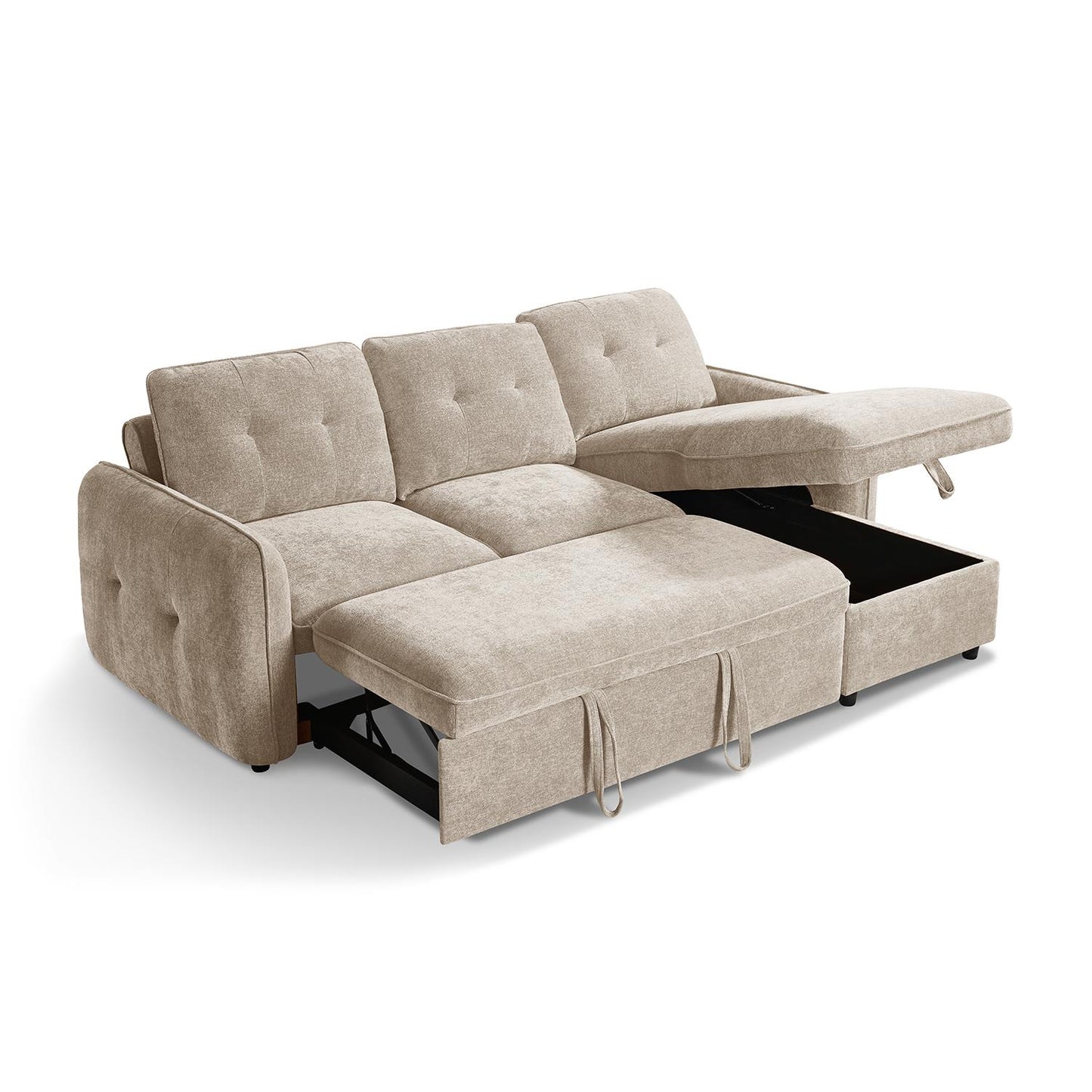 Seattle L Shaped 4 Seater Fabric Corner Sofa Bed
