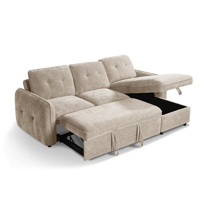Seattle L Shaped 4 Seater Fabric Corner Sofa Bed