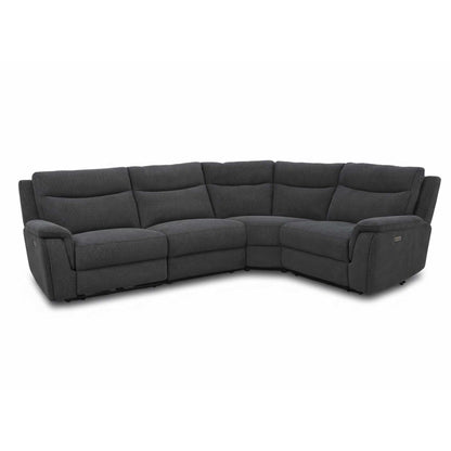 Maeve Electric Reclining 4 Seater Corner Sofa L Shaped Midnight Black