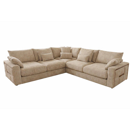 Juno L Shaped Large 5 Seater Corner Sofa Beige or Grey