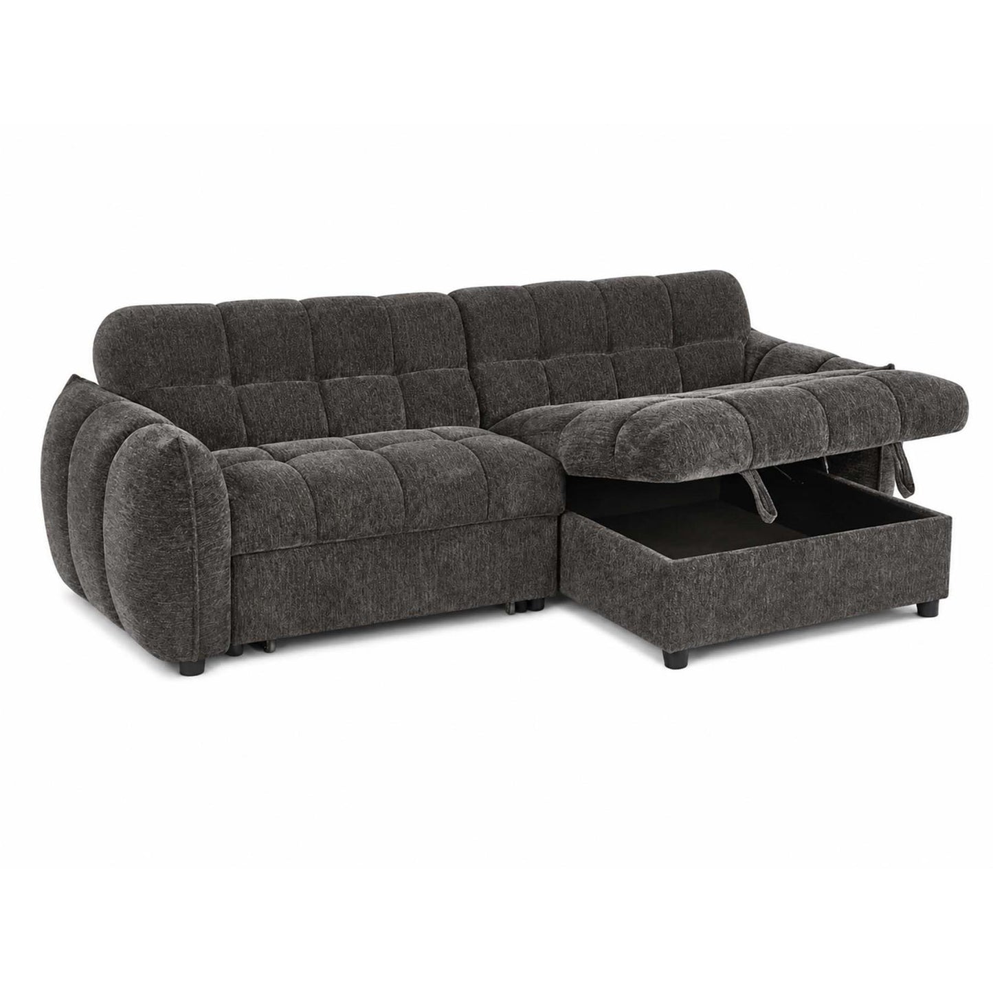 Fenton Universal Corner Sofa Bed with Storage Chaise Chenille Fabric