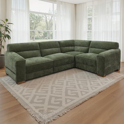 Clifton Universal Corner Sofa Soft Fabric Grey Green Charcoal