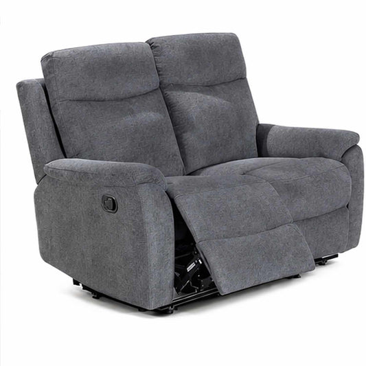 Vancouver 2 Seater Sofa Grey Fabric Manual Reclining Settee