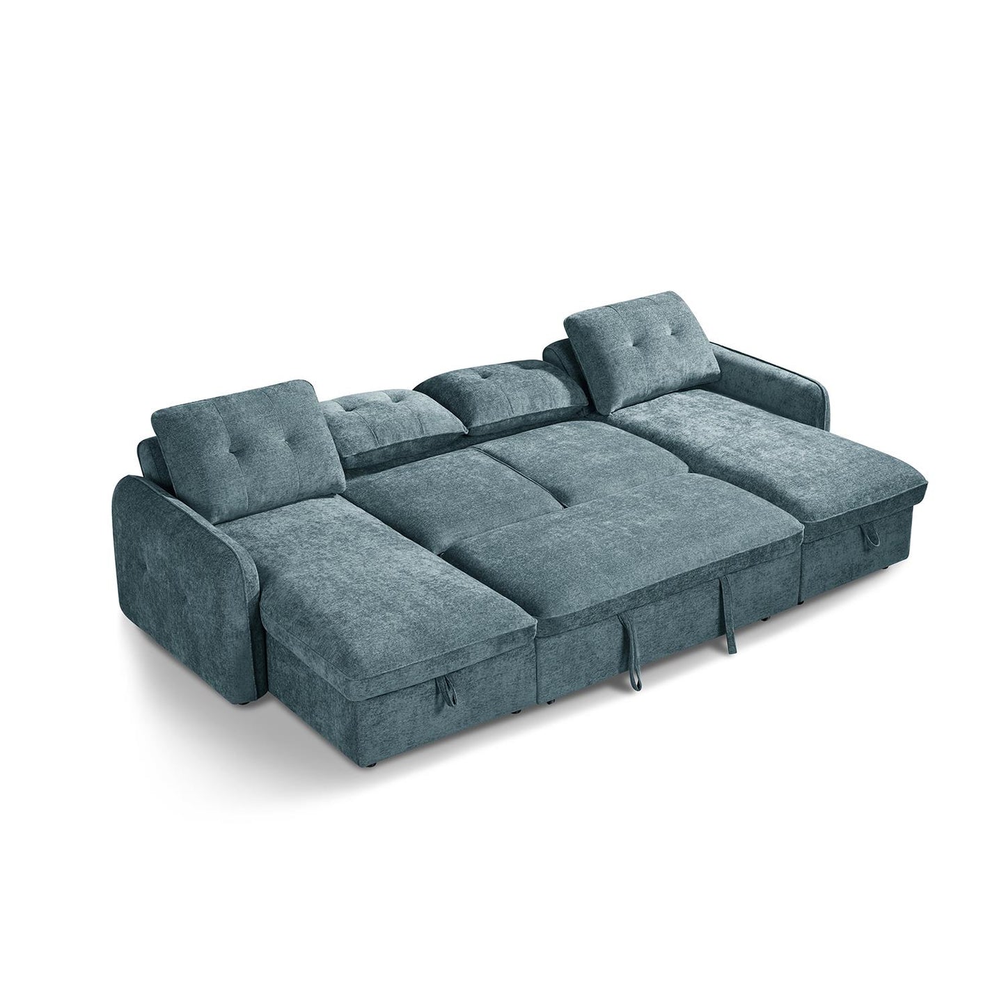 Seattle U Shaped 5 Seater Fabric Corner Sofa Bed