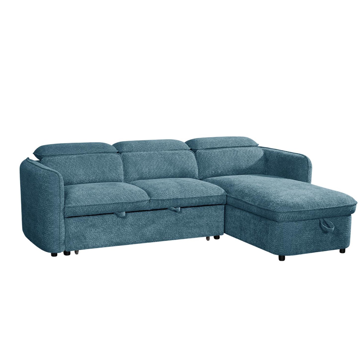 Ria L Shaped 4 Seater Fabric Corner Sofa Bed