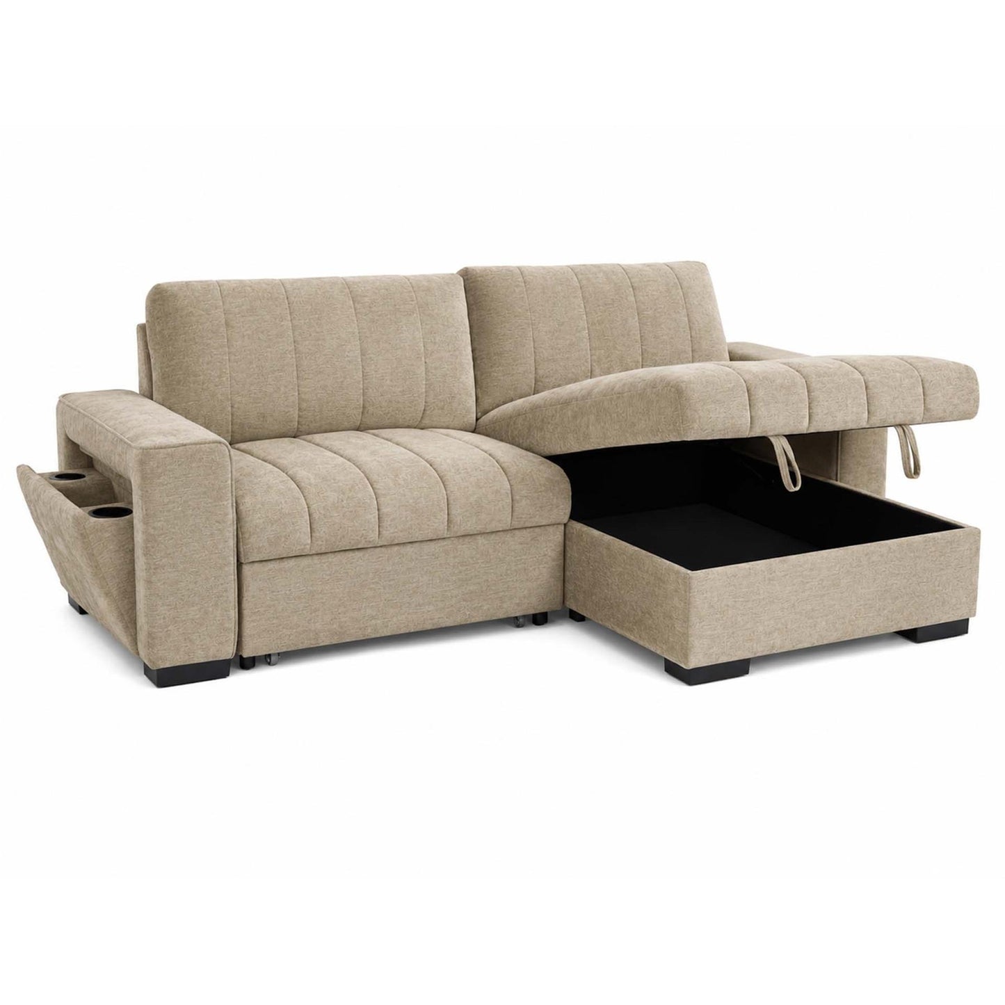 Frankie Universal Corner Sofa Bed with Storage USB & Cupholder