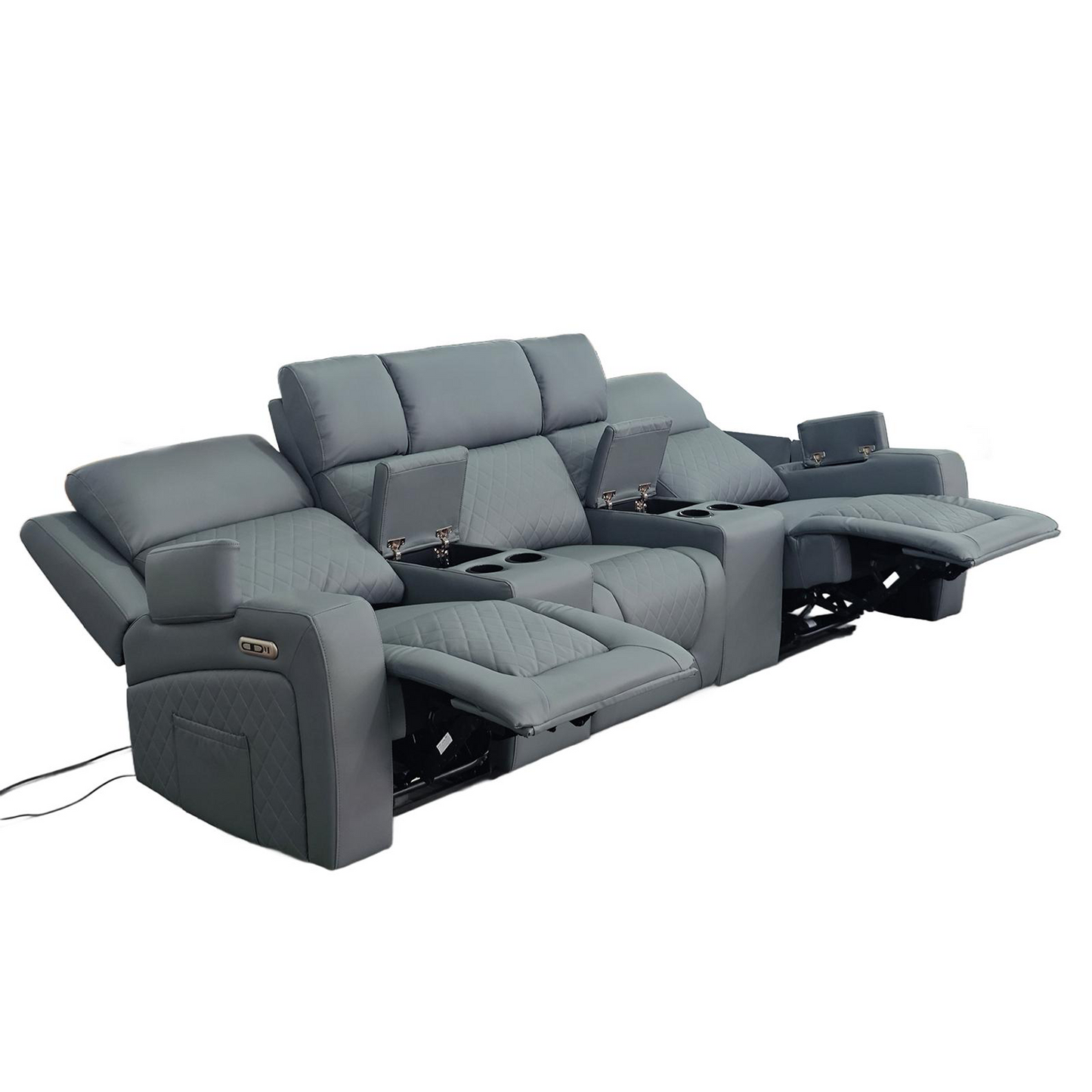 Florida Cinema 3 Seater Electric Reclining Leather Sofa