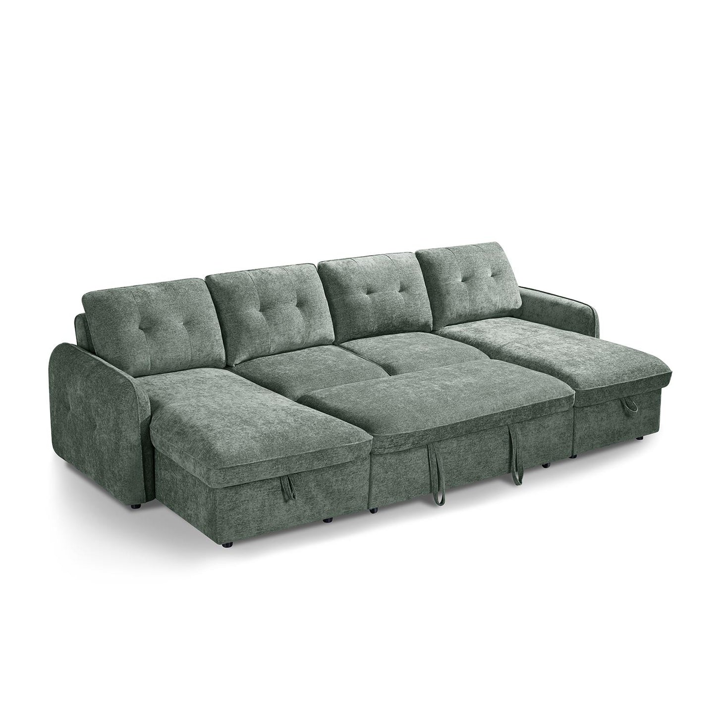 Seattle U Shaped 5 Seater Fabric Corner Sofa Bed