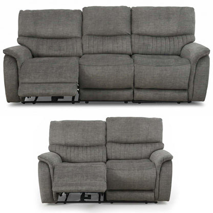Hoxley Electric Reclining Sofa Suite 3 + 2  Charcoal