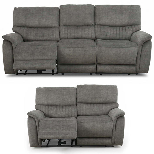 Hoxley Electric Reclining Sofa Suite 3 + 2  Charcoal