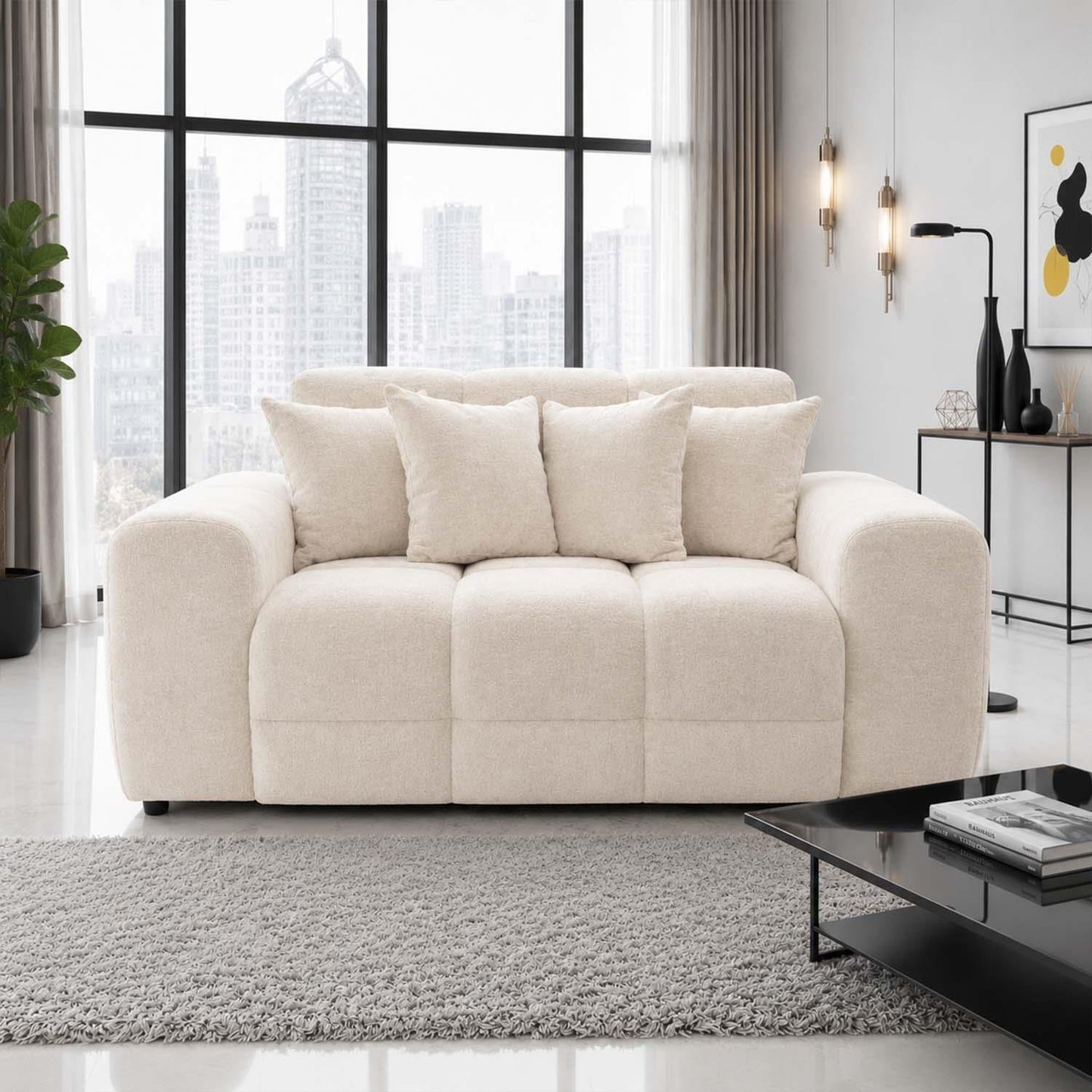 Jenson 2 Seater Plush Velvet Sofa with Deep Seats & Boxed Arms