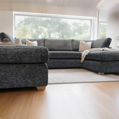 Kenzo U-Shaped 4-5 Seater Chenille Fabric Sofa