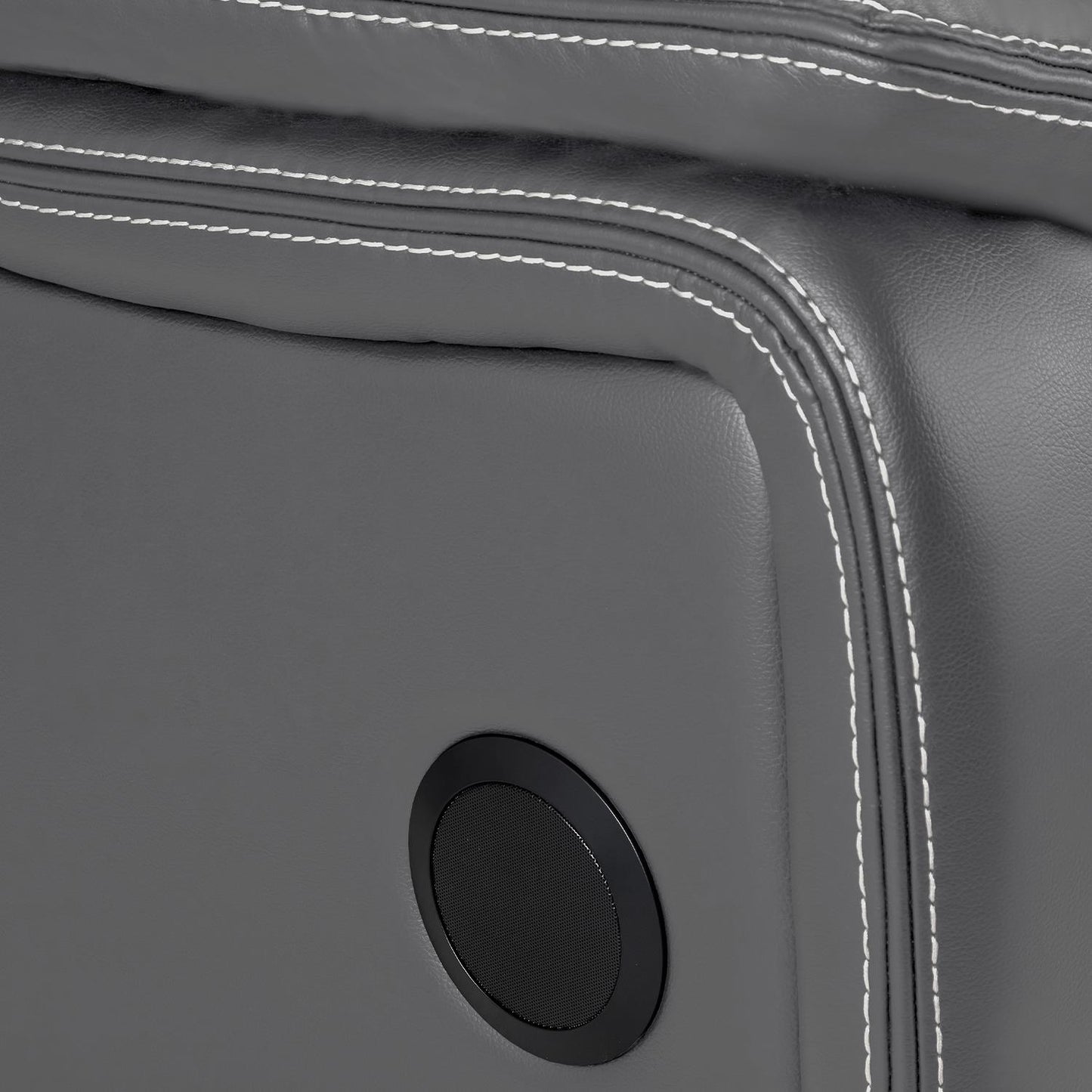 Orlando Leather Black or Grey Electric Reclining 2 Seater Centre Console