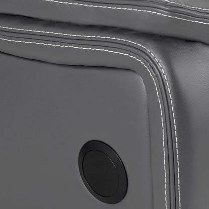 Orlando Leather Black or Grey Electric Reclining 2 Seater Centre Console