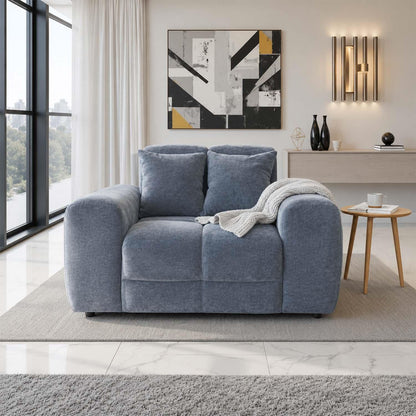 Jenson Plush Velvet Armchair with Deep Seat & Thick Boxed Arms
