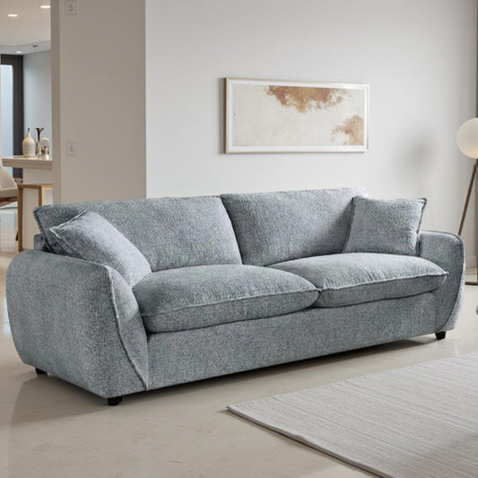 Berti Beige or Grey Fabric 3 Seater Sofa
