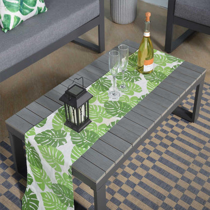 4 Seater Aluminium Garden Sofa Set with Coffee Table & Cushions