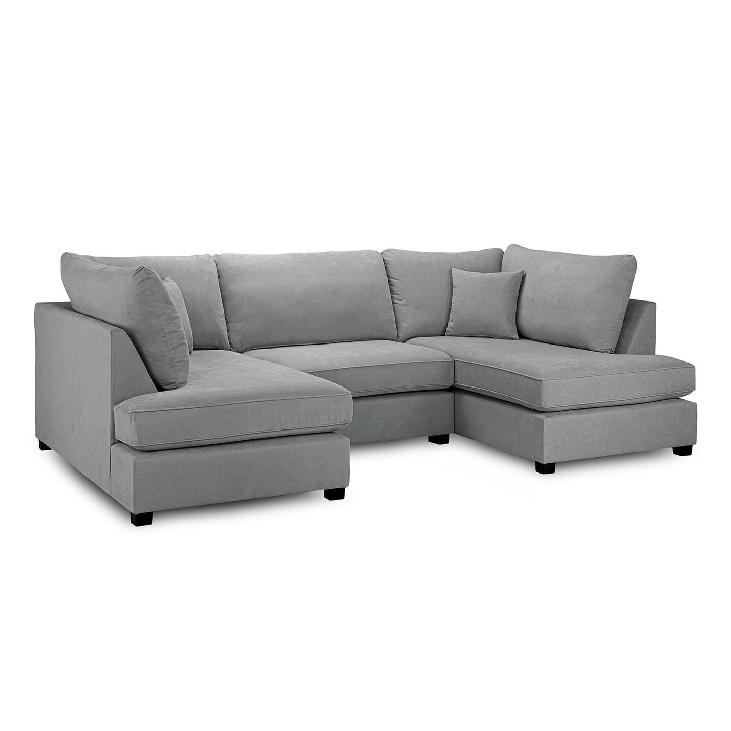 California Classic Fabric Beige, Black or Grey U shaped 6 Seater Sofa