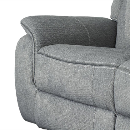 Milano Grey Fabric Electric Reclining Sofa Suite USB Cup Holder