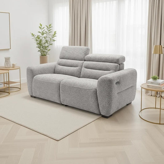 Thornton 3 Seater Electric Recliner Sofa Boucle USB Beige or Grey