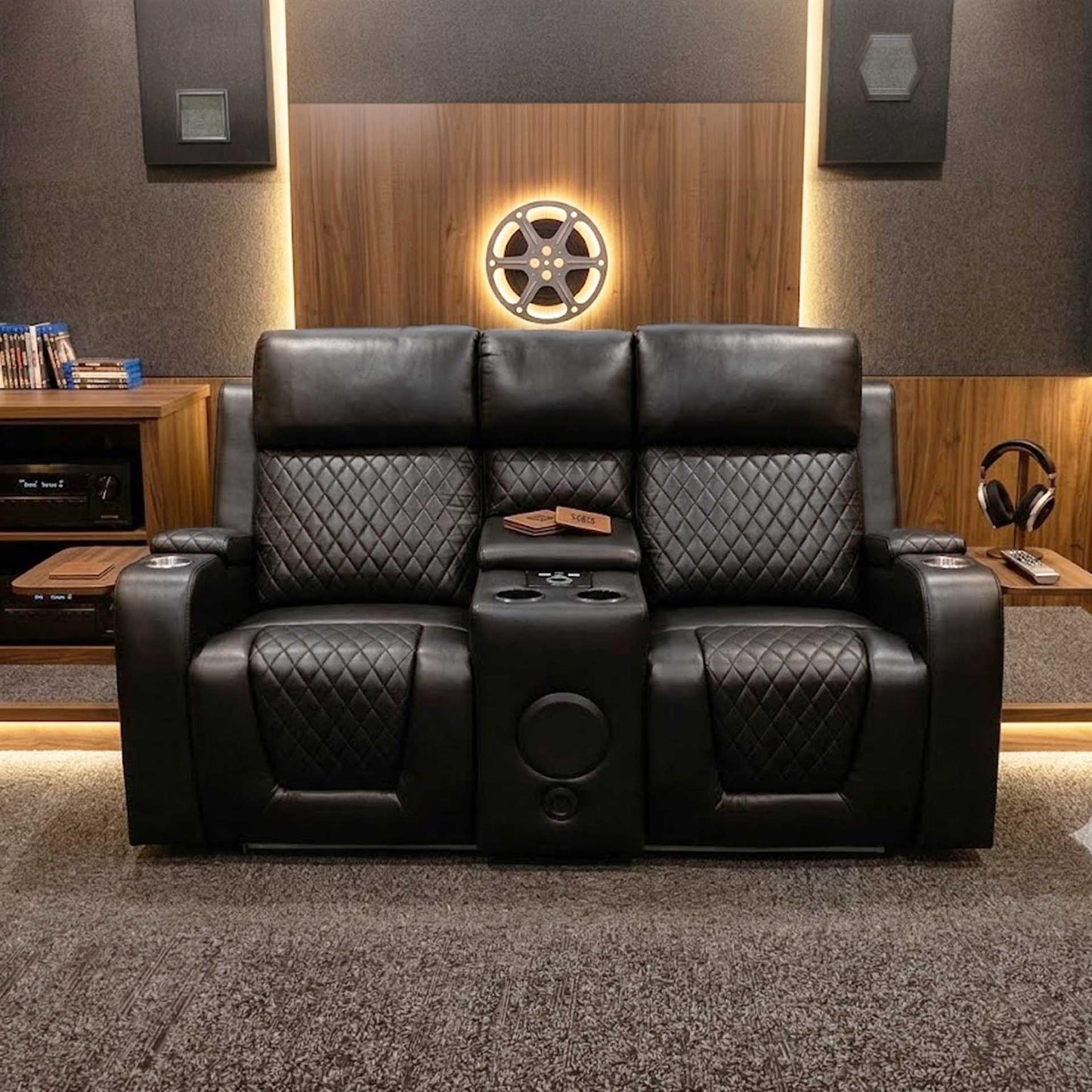 Felix Black or Grey Leather Electric Reclining Sofa Suite USB Cup Holder