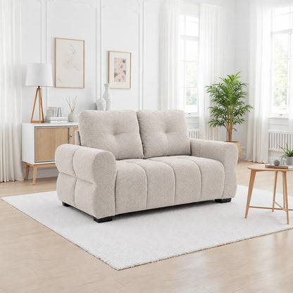 Sandford 3 2 Sofa Suite Fabric Set Rolled Arms Beige or Grey