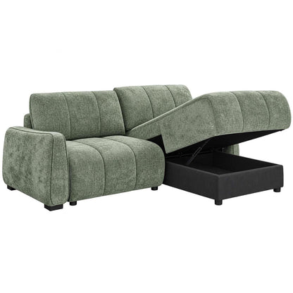Parkstone Universal Corner Sofabed with Storage Beige Green or Grey