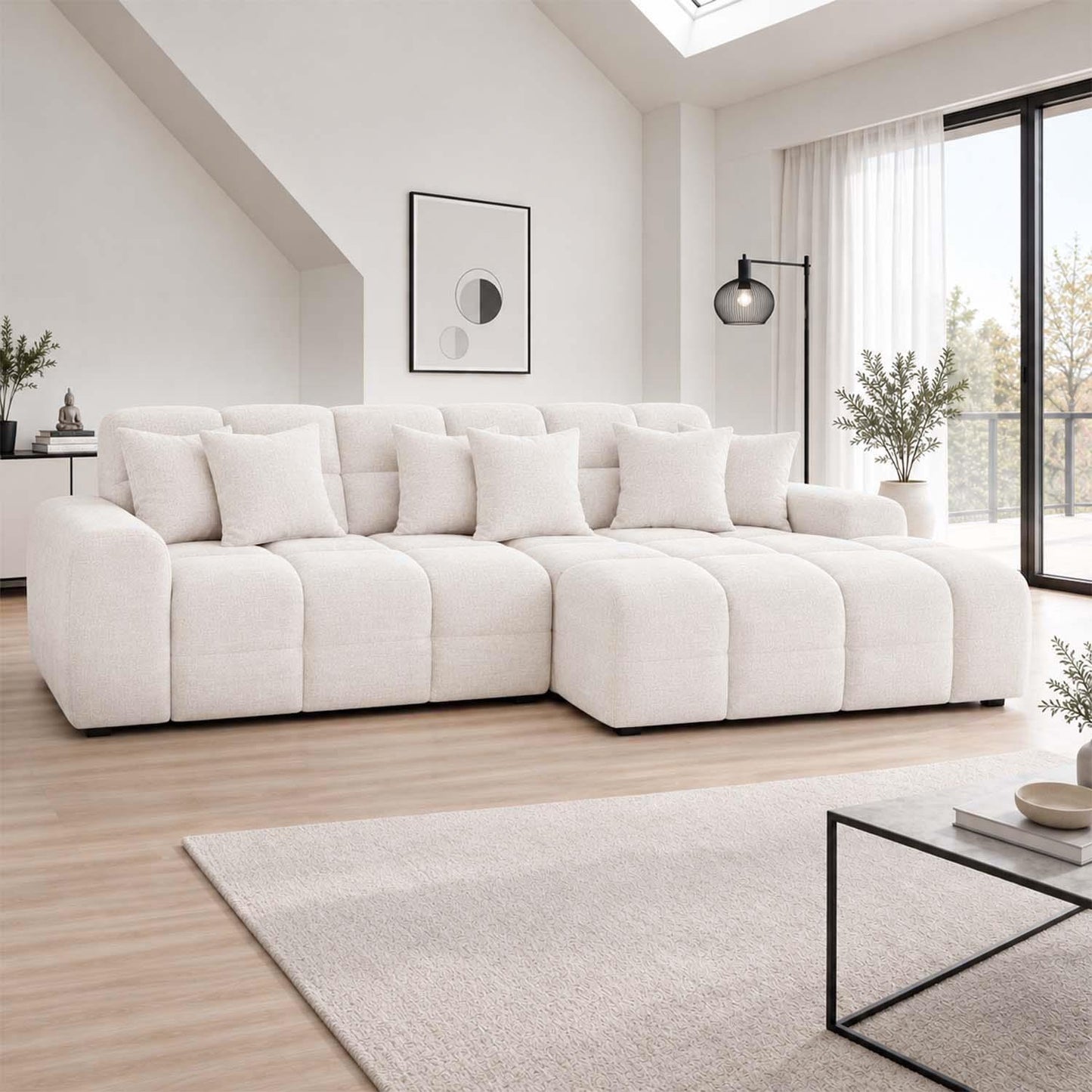 Jenson Plush Velvet Corner Sofa Left Right Hand Facing with Chaise