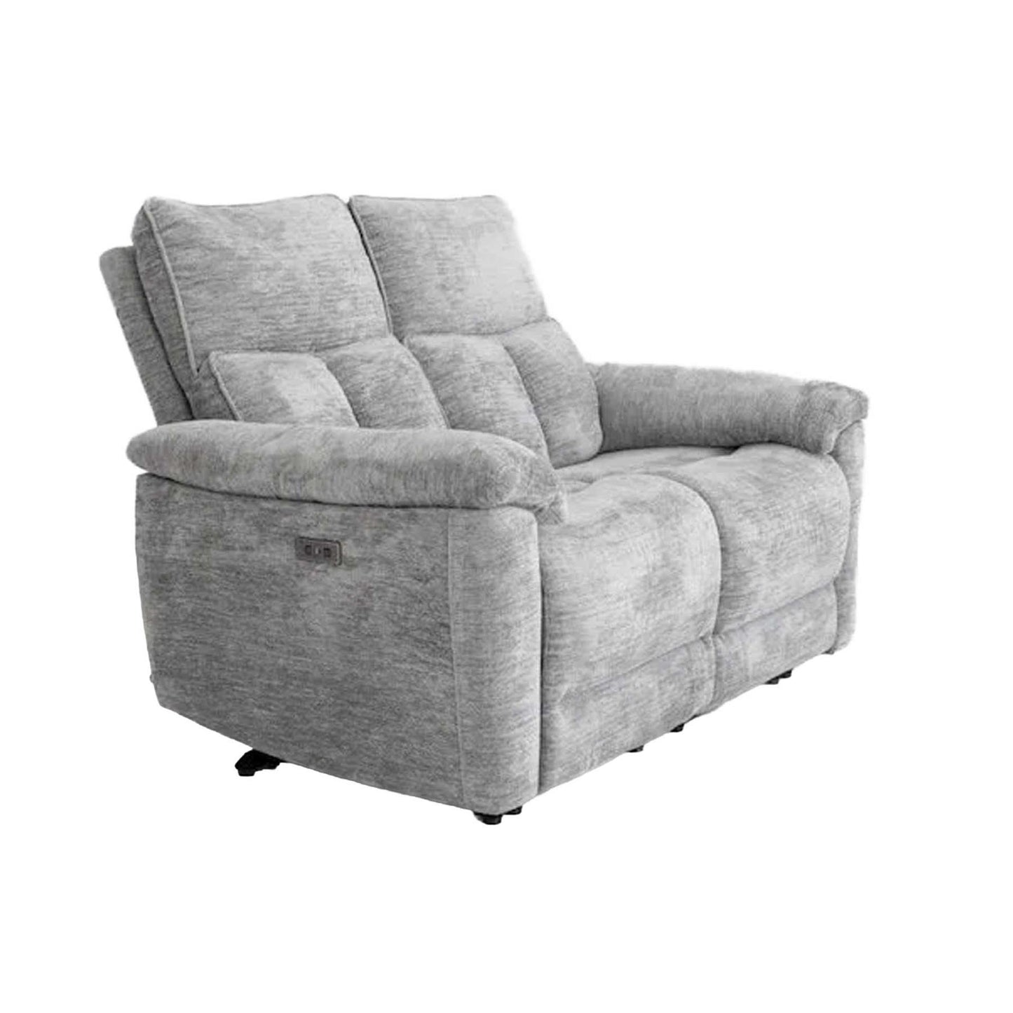 Kent Electric Reclining 2 Seater Sofa Lucy Dove Grey USB Charging