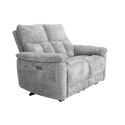 Kent Electric Reclining 2 Seater Sofa Lucy Dove Grey USB Charging