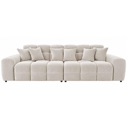 Jenson 4 Seater Plush Velvet Sofa with Deep Seats & Boxed Arms
